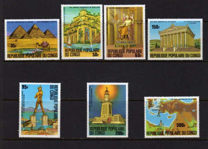 Republic Du Congo Wonders of the World MNH Partial Set Pyramids