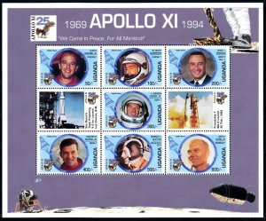 [78635] Uganda 1994 Space travel weltraum Apollo XI Astronauts Sheet MNH