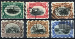 US Sc 294-299 1-10¢ 1901 p.12 Pan-American Well Centered Used Set Complete