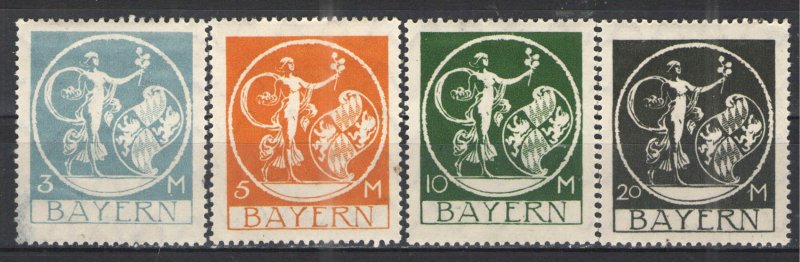 German States - Bavaria 1920 Sc# 251-254 MH G/VG - Nice set