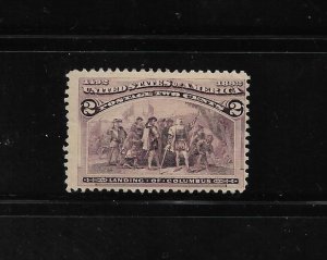 US Stamps: #231; 2c 1893 Columbian Commemorative; Hinge Remnant