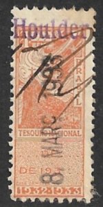 BRAZIL REVENUES 1932-33 1000r Orange TREASURY TAX VFU