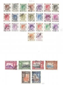 1938-52 HONG KONG - 29 values USED by George VI - good quality