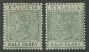 ST. LUCIA #27, 27a MINT