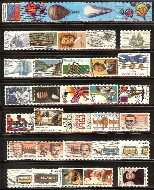 U.S. Used Commemoratives All From 1983 - 35 Stamps