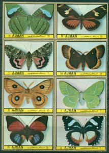 Ajman 1972 Mi#1982-1989 Night Butterflies MLH