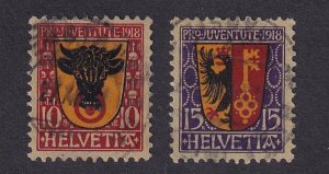 Switzerland   #B10-B11  used  1918   Pro Juventute