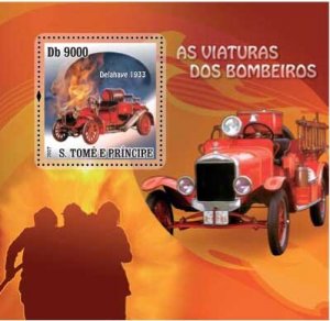 St Thomas - Fire Engines -  Souvenir Sheet ST73D29