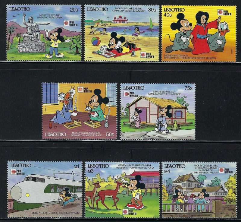 Lesotho Scott 807-814 Mint Hinged - Walt Disney Mickey Mouse