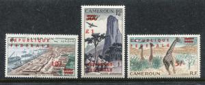 Cameroun C38-C40 overprinted MNH Giraffes, Port de Douala, Piton d Humsi. x29153