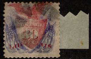 #121  Scott CV $375  #121 F/VF, fainter cancel, nice stamp