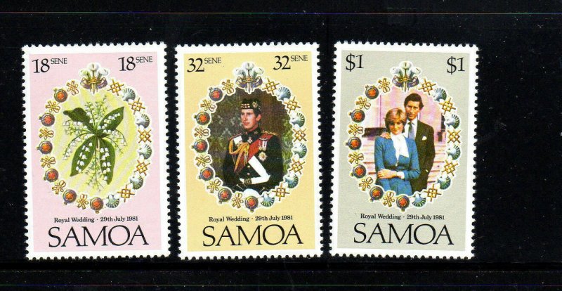 SAMOA #558-560  1981  ROYAL  WEDDING  MINT  VF NH  O.G  a