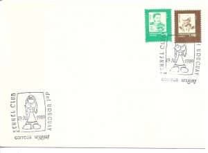 URUGUAY 1989 KENNEL CLUB EMBLEM DOGS COVER WITH SPECIAL POSTMARK