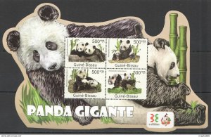 2011 Guinea-Bissau Fauna Wild Animals Wwf Giant Panda Gigante Kb ** Bc662