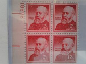 SCOTT # 1045A  PLATE BLOCK TAGGED MINT NEVER HINGED STUNNING !!