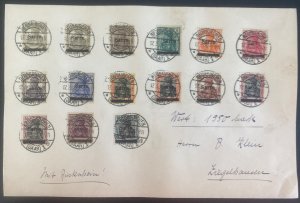 1920 Neunkirchen Saar Oversize Cover  Sc#1-17 Complete Stamps Set I