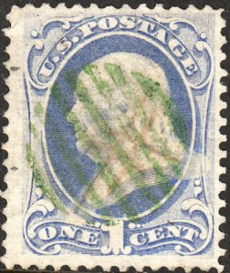  U.S. 134 Used FVF GREEN CANCEL. (72718)