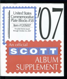 SCOTT 2007 United States #58 - 120S007 Com. PB Postage Stamp Supplement Pages