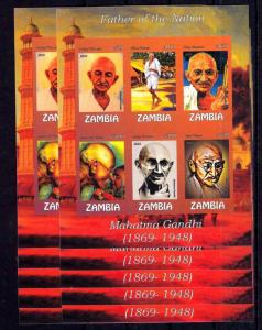 10x Art Painting Mahatma Gandhi Nation imperf - Private/Local Issue [M1] not MNH