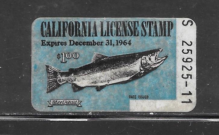 #Z3613 Used 1964 California Fishing Stamp