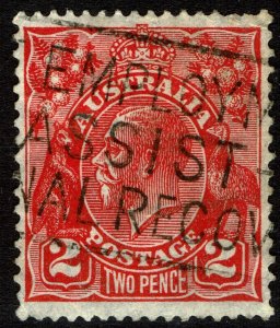 Australia #71 Used- 2p red KGV King George V (1930)