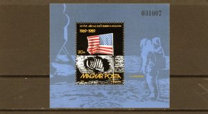 HUNGARY 1989 SPACE/MOON LANDING S/S MNH