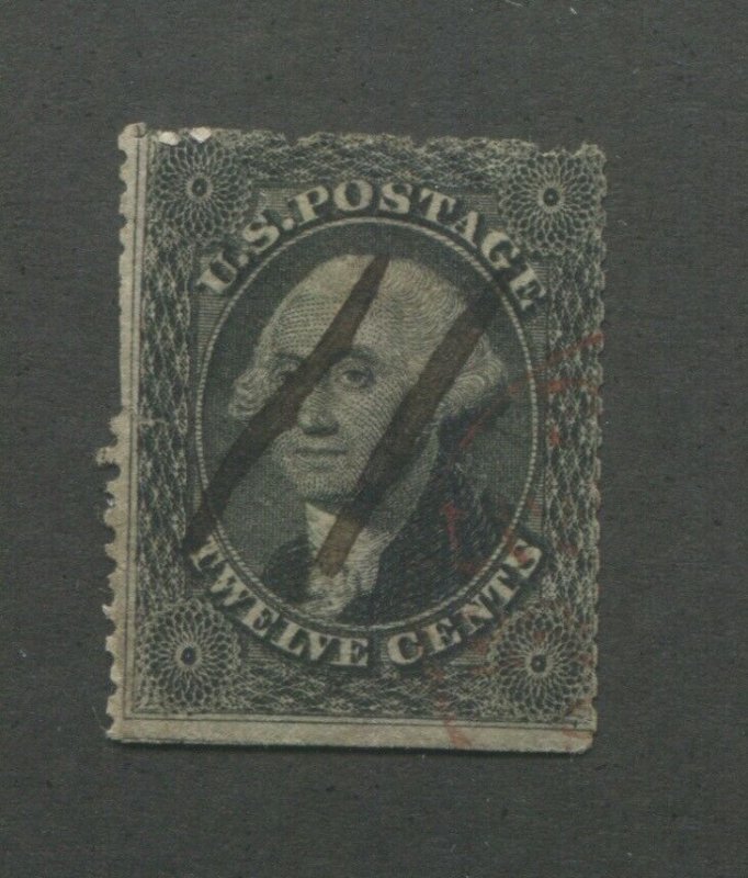 United States Postage Stamp #36 USED Average 12¢ Washington