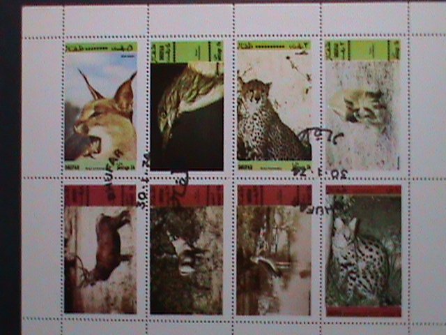 ​DHUFAR- WORLD FAMOUS WILD ANIMALS CTO- SHEET VERY FINE WITH FIRST DAY CANCEL