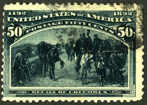 U.S. #240 USED THIN TINY SIDE TEAR