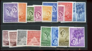 SEYCHELLES SCOTT #173-90 QE II DEFINITIVES MINT LIGHTLY HINGED