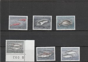 Greenland  Scott#  136-141  MNH  (1981-6 Marine Life)