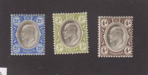 TRANSVAAL # 255-257 MH KEV11 ISSUES CAT VALUE $32.50