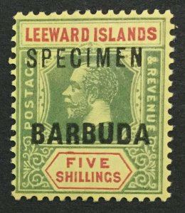 MOMEN: BARBUDA SG #11s 1922 SPECIMEN MINT OG H LOT #191525-231