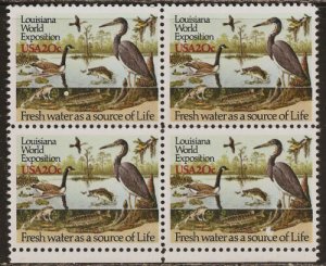 1984 Louisiana Expo Fresh Water Block Of 4 20c Postage Stamps, Sc#2086, MNH, OG