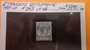 Straights Settlements 1937-1941 Scott# 243 VF NH