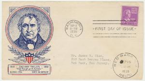 #817 FDC - Zachary Taylor Prexie - WSE Cachet