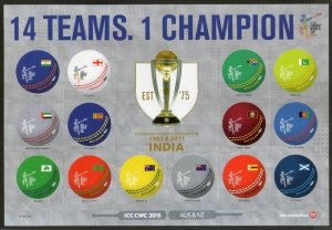 New Zealand 2015 ICC Cricket World Cup India Customized M/s Odd Shaped # 15114
