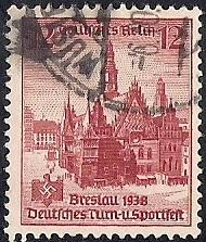 Germany #488 12pf Town Hall Breslau used F-VF