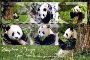 TONGA PANDA SHEET - Sc#1225, mint **NH** and Nice c cv$14.00