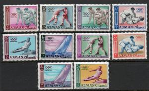 Ajman #27-36 Olympics Sports Mint Never Hinged cv$6.50 B925