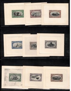 USA #285E8 - #293E7 Very Fine Bi Color Essay Die Proof Set Approx 61mm x 50mm