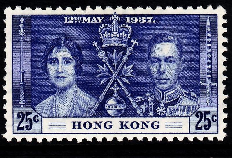 HONG KONG SG139, 25c blue, LH MINT. Cat £13. 