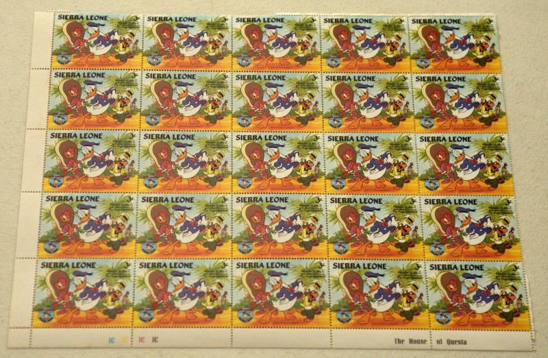 6 Sierra Leone DISNEY DONALD Topical Stamps Postage Blocks Sheets Collection MNH