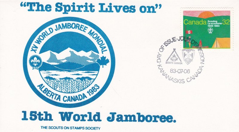 Canada # 993, 15th World Scouting Jamboree, 3 First Day Covers