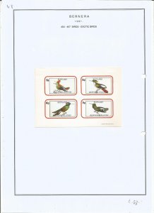 BERNERA -1981 - Exotic Birds - Imperf 4v Sheet - Mint L H-Private Issue