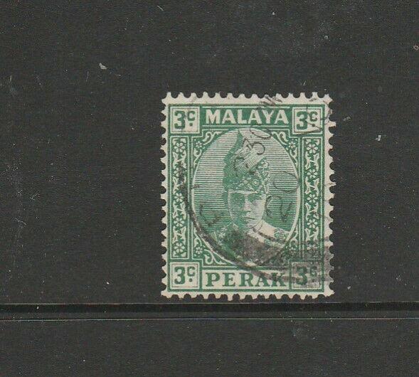 Malaya Perak, 1938/41 3c Green, Used SG 106/a