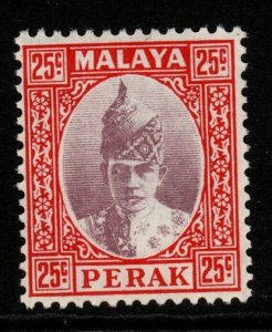 MALAYA PERAK SG115 1939 25c DULL PURPLE & SCARLET MTD MINT