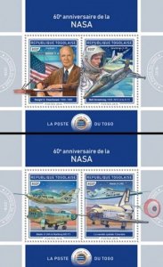 Togo - 2018 NASA Space Program - 2 2 Stamp Sheets - TG18403c