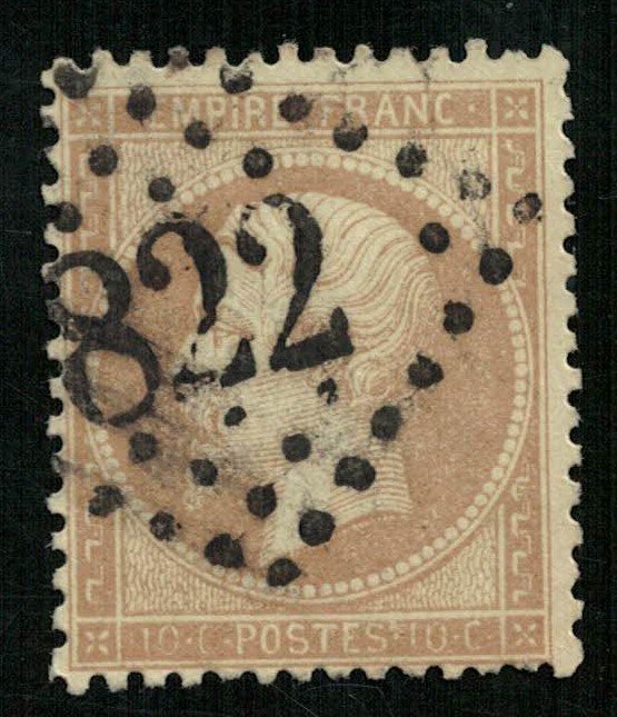 France, 1862-1871 Emperor Napoléon III, Perforated, MC #20 (4319-Т)