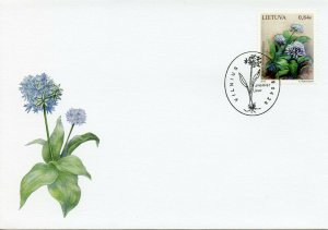 Lithuania 2019 FDC Wild Garlic Allium Ursinum 1v Set Cover Plants Flowers Stamps